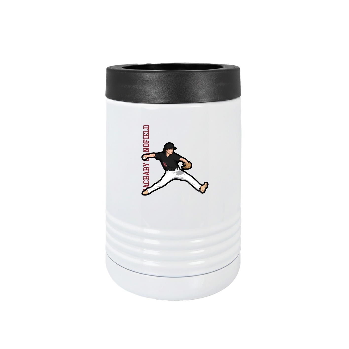 Beverage Holder — Name Vertical in White