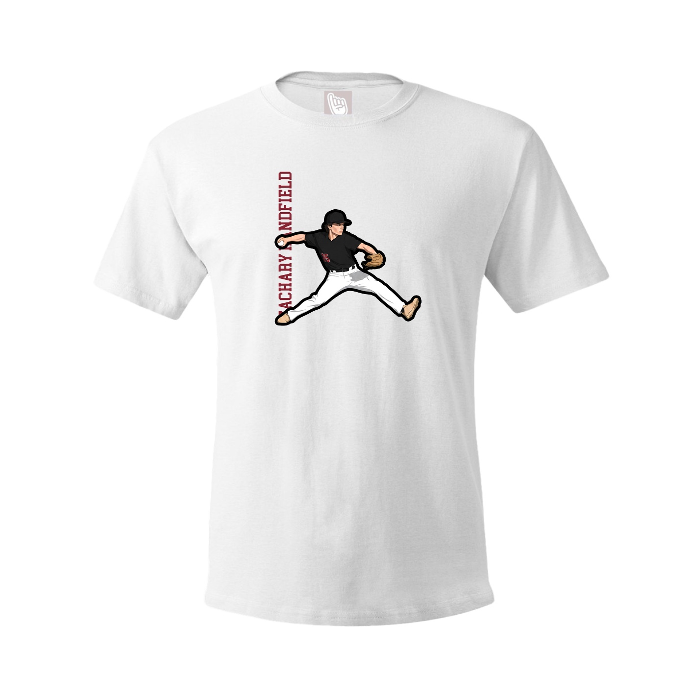 Youth Tee — Name Vertical in White