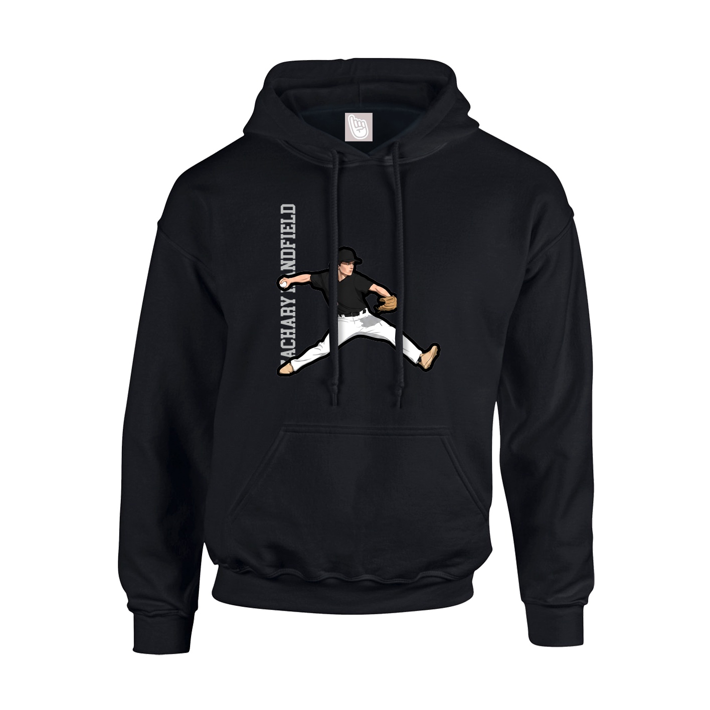 Youth Hoodie — Name Vertical in Black