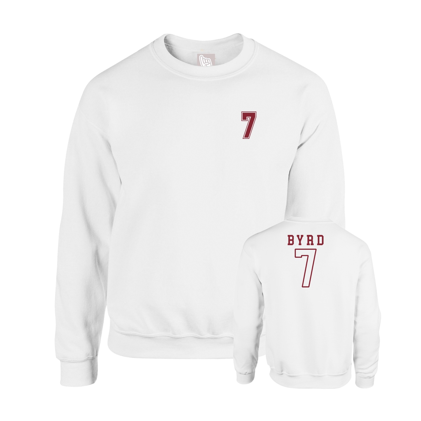 Fleece Crew — Chest Back in White