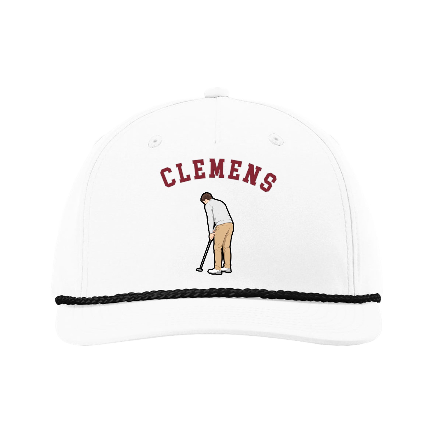 Five-Panel Classic Rope Cap — Shirsey Arch in White