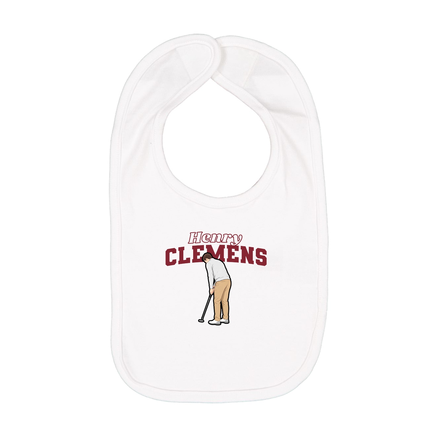 Infant Bib — Name Arch in White