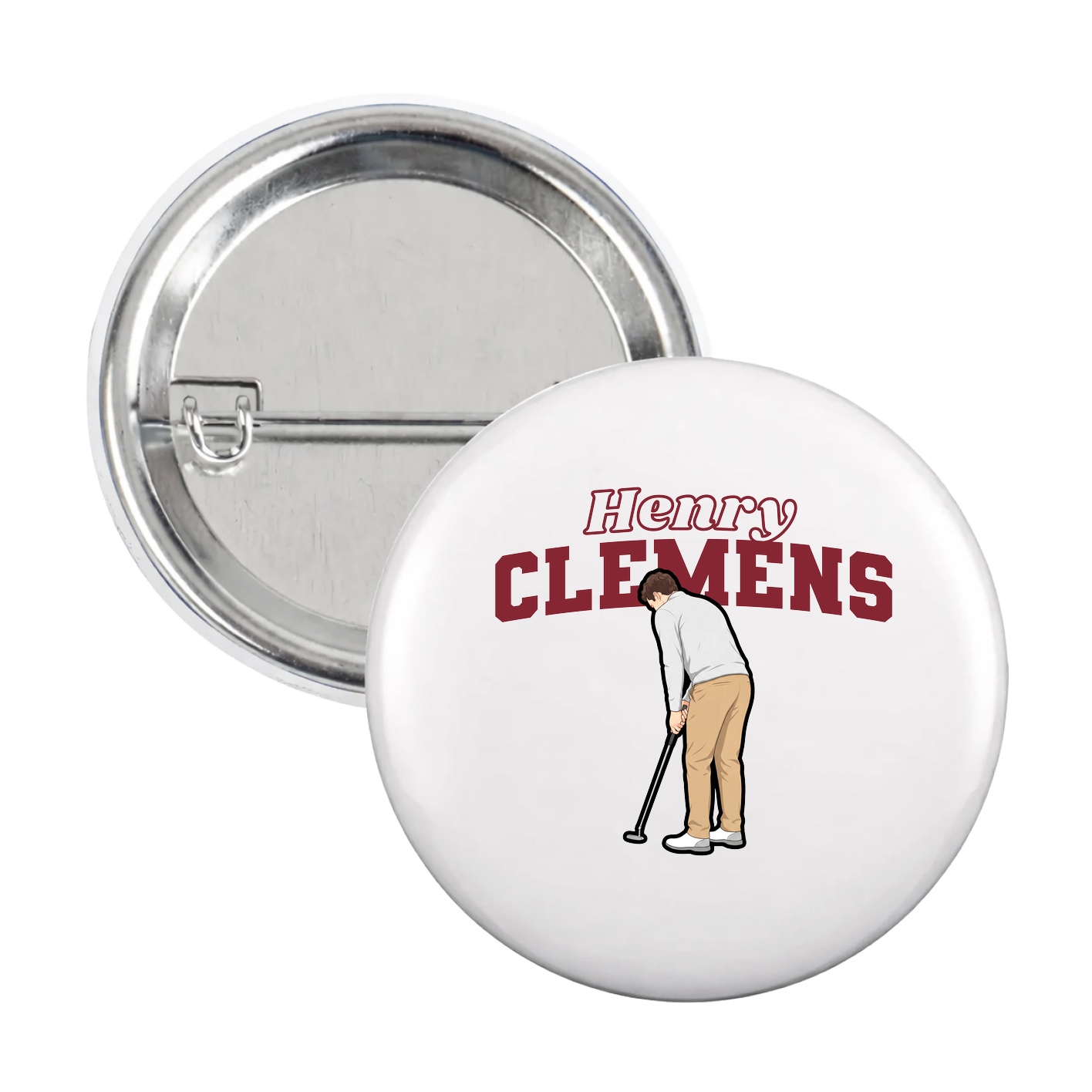 Game Day Button — Name Arch in White