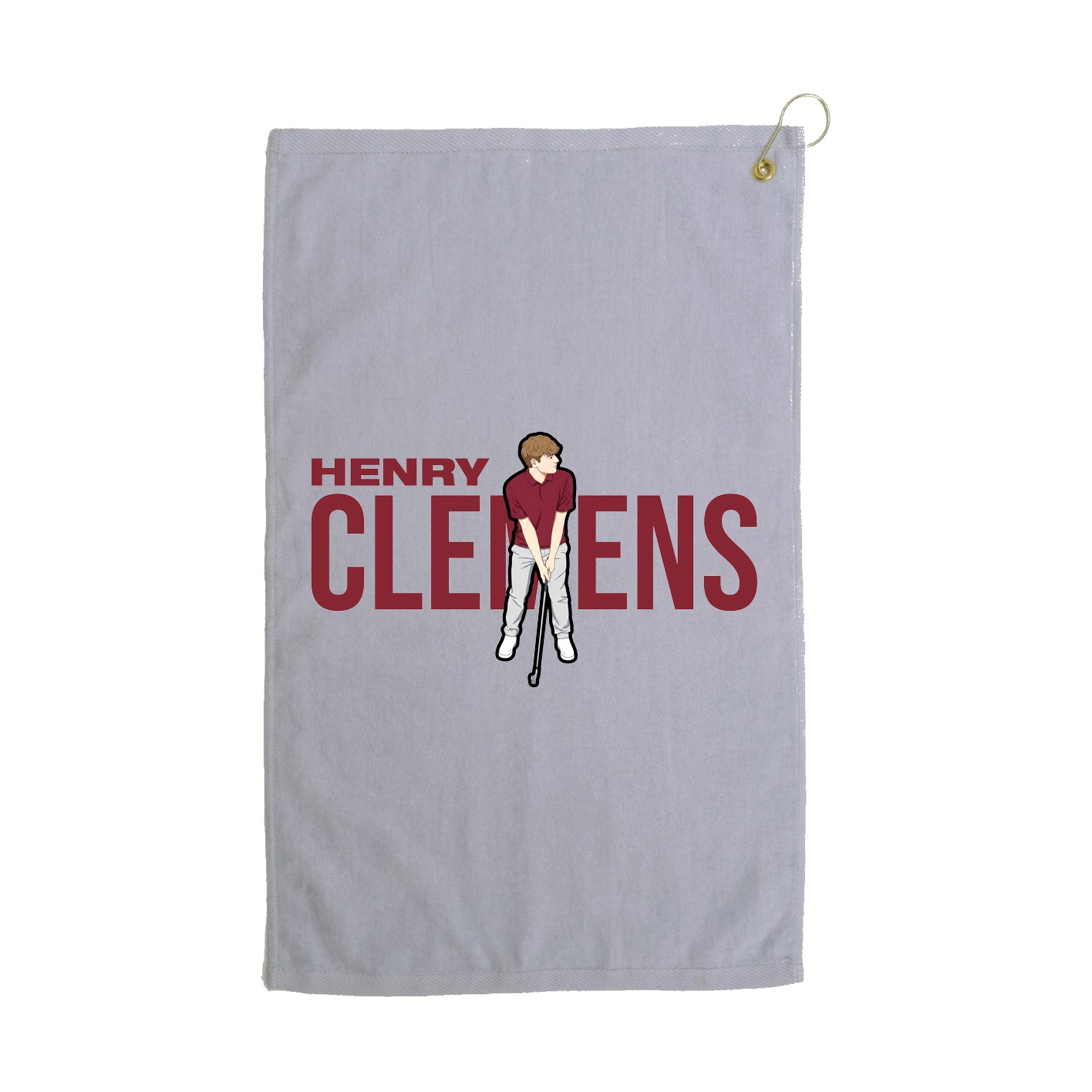 Golf Towel — Player Name in Grey