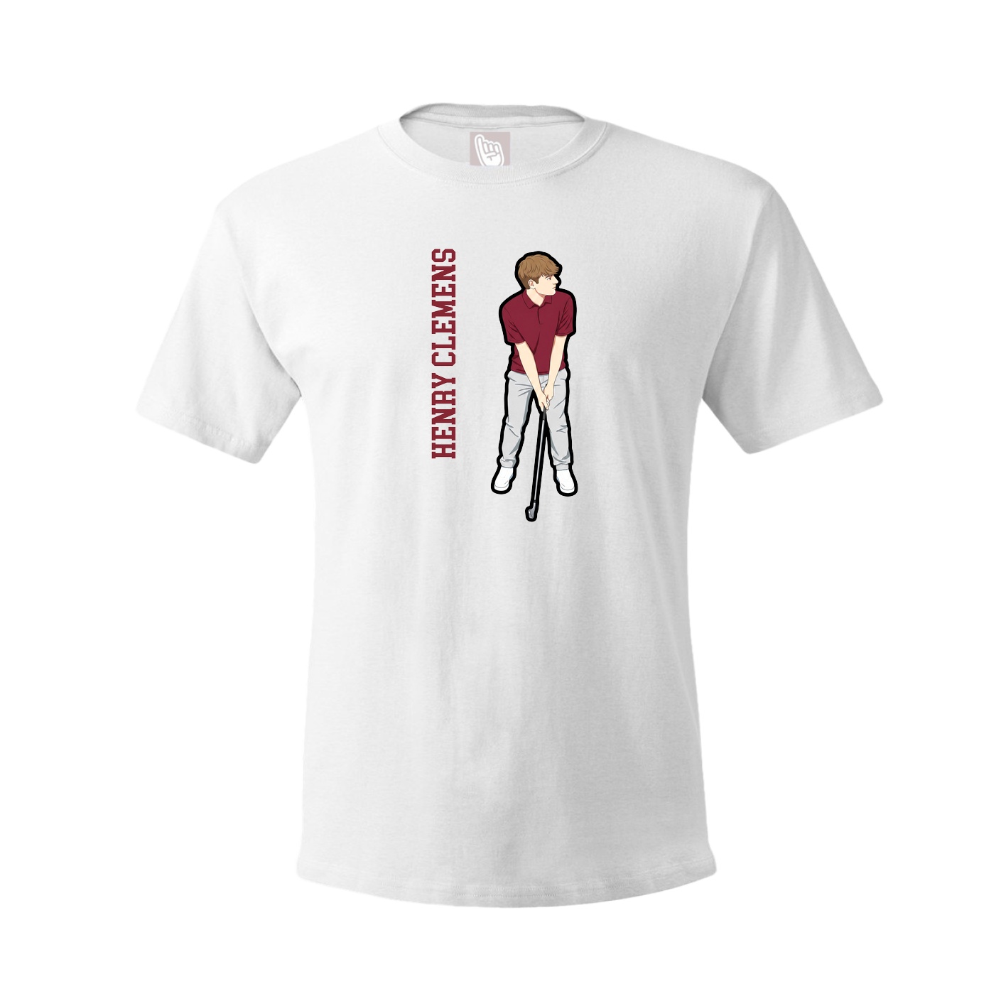Tee — Name Vertical in White