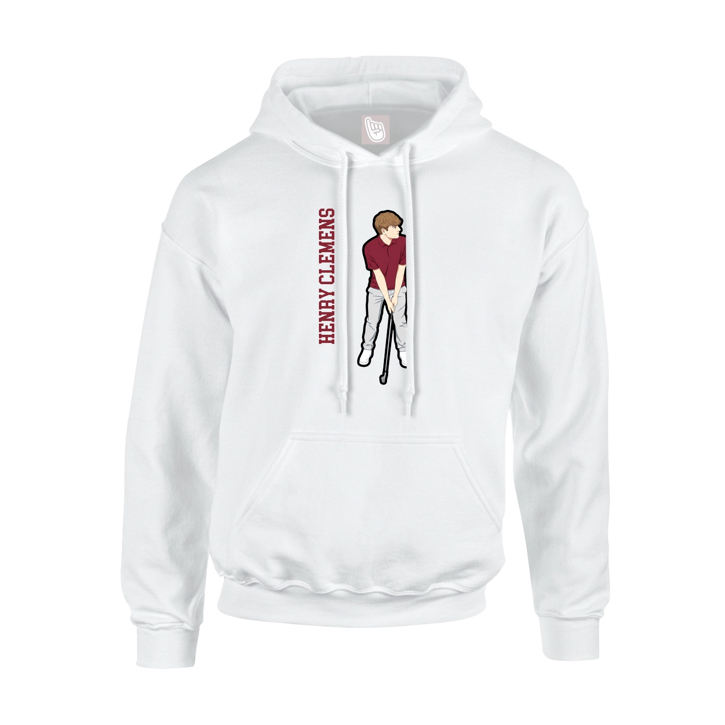 Hoodie — Name Vertical in White