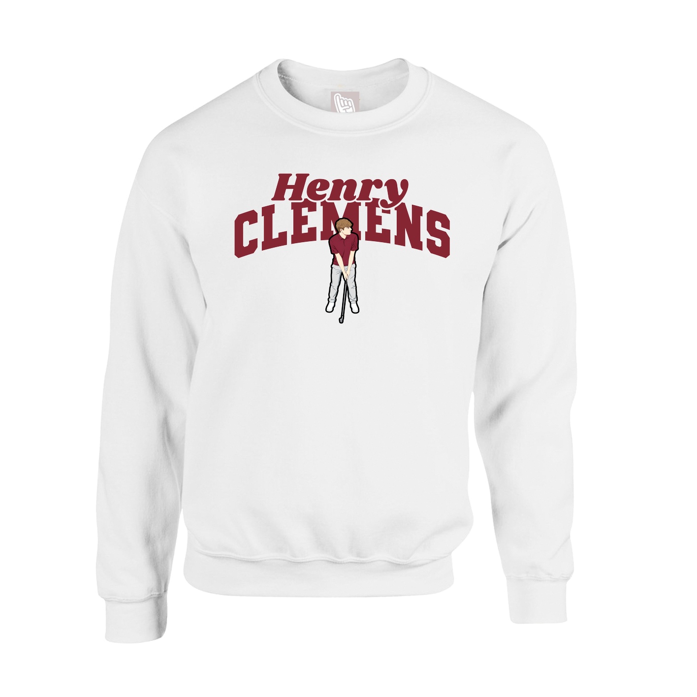 Fleece Crew — Signature Arch in White