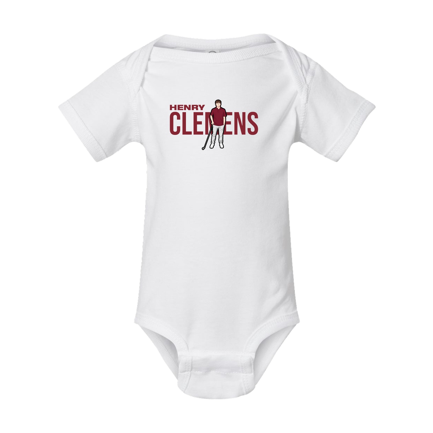 Baby Onesie — Player Name in White