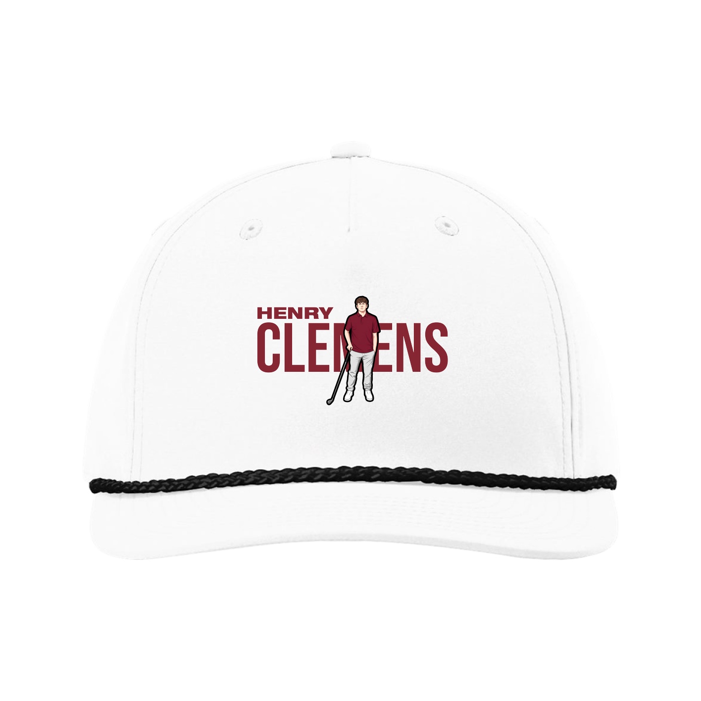 Five-Panel Classic Rope Cap — Player Name in White