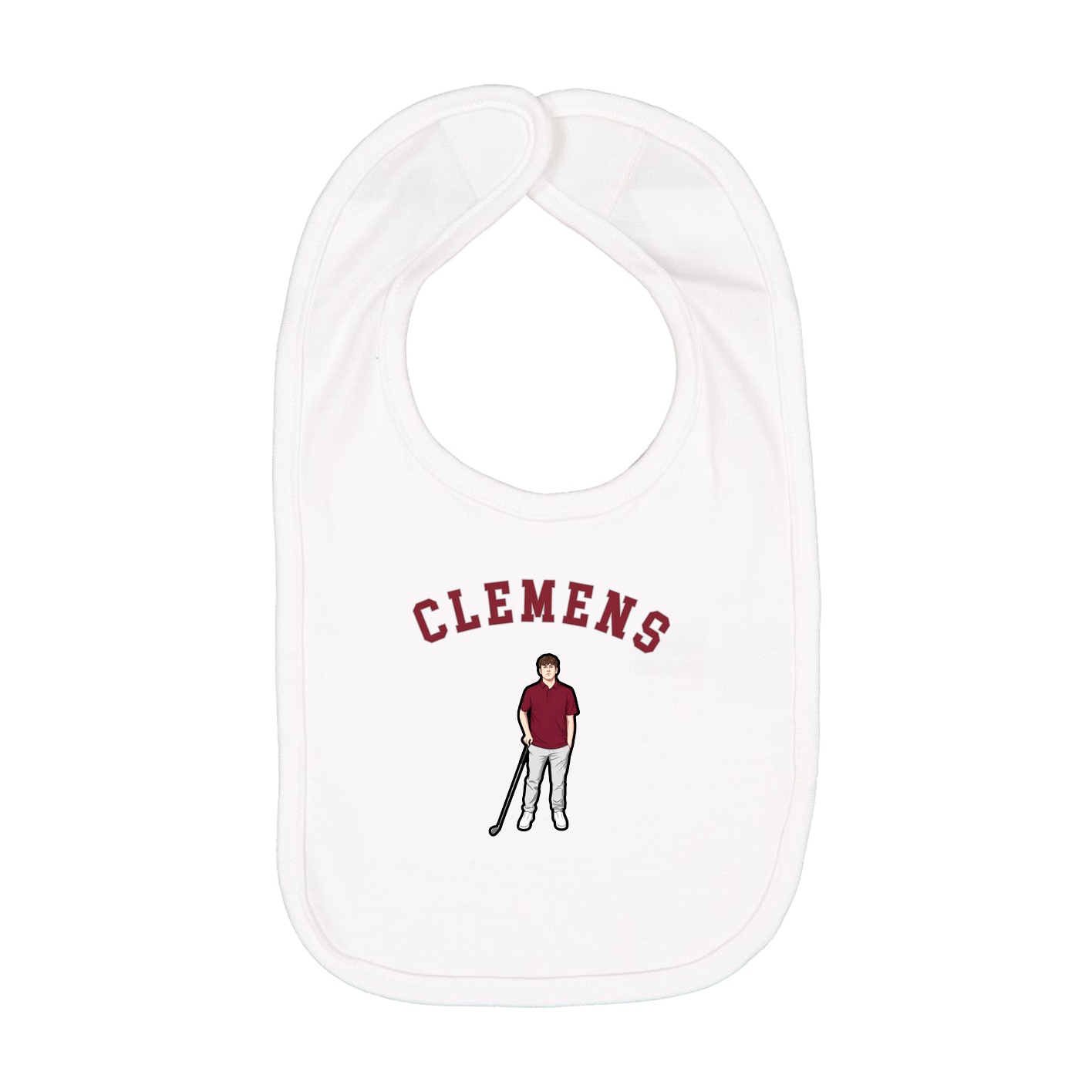 Infant Bib — Shirsey Arch in White