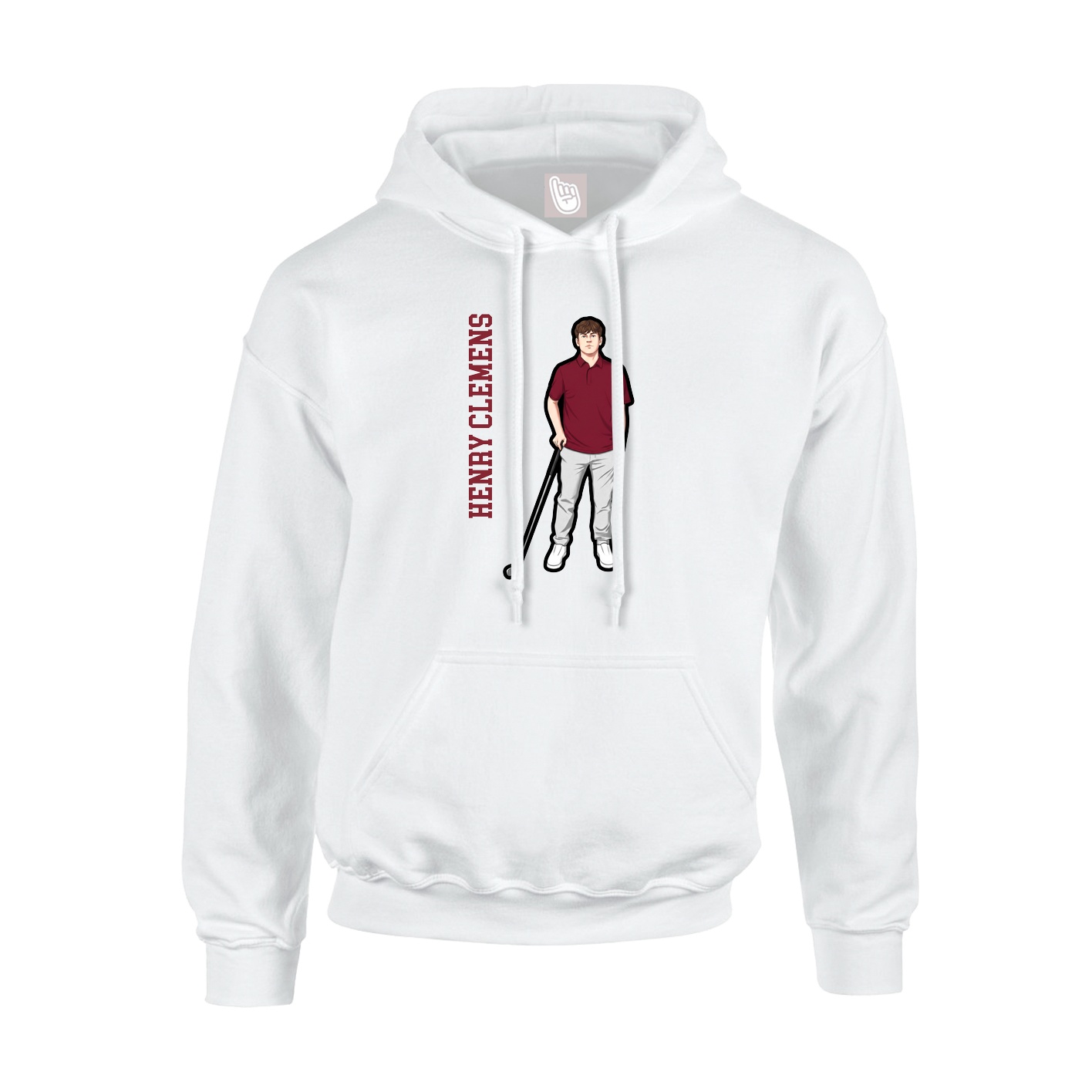 Youth Hoodie — Name Vertical in White