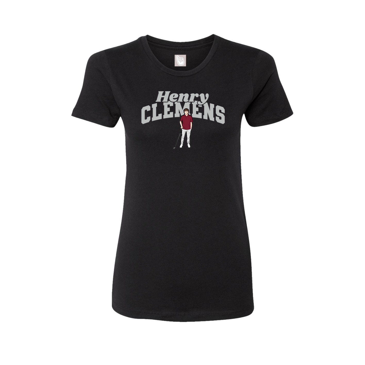 Fitted Women's Tee — Signature Arch in Black
