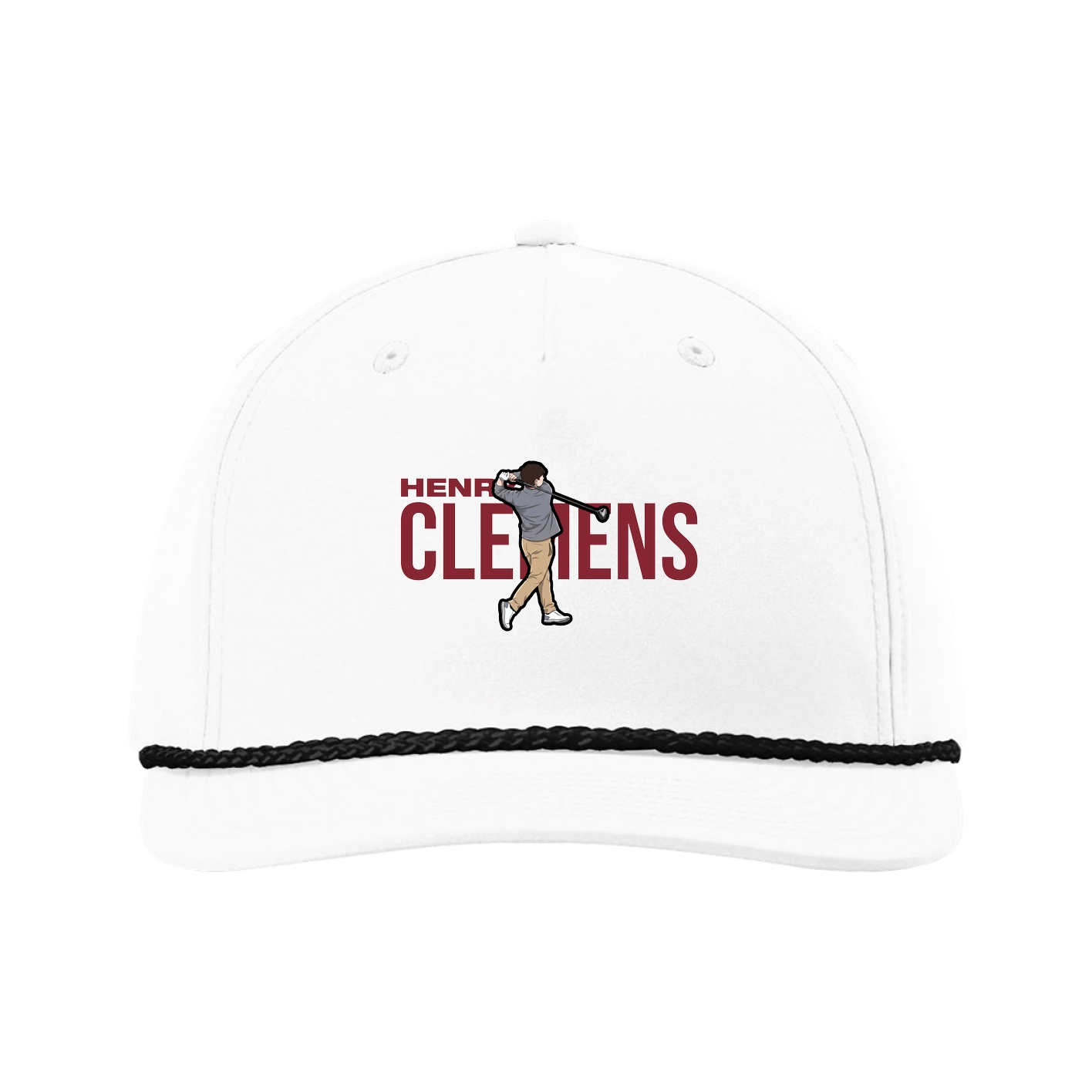 Five-Panel Classic Rope Cap — Player Name in White