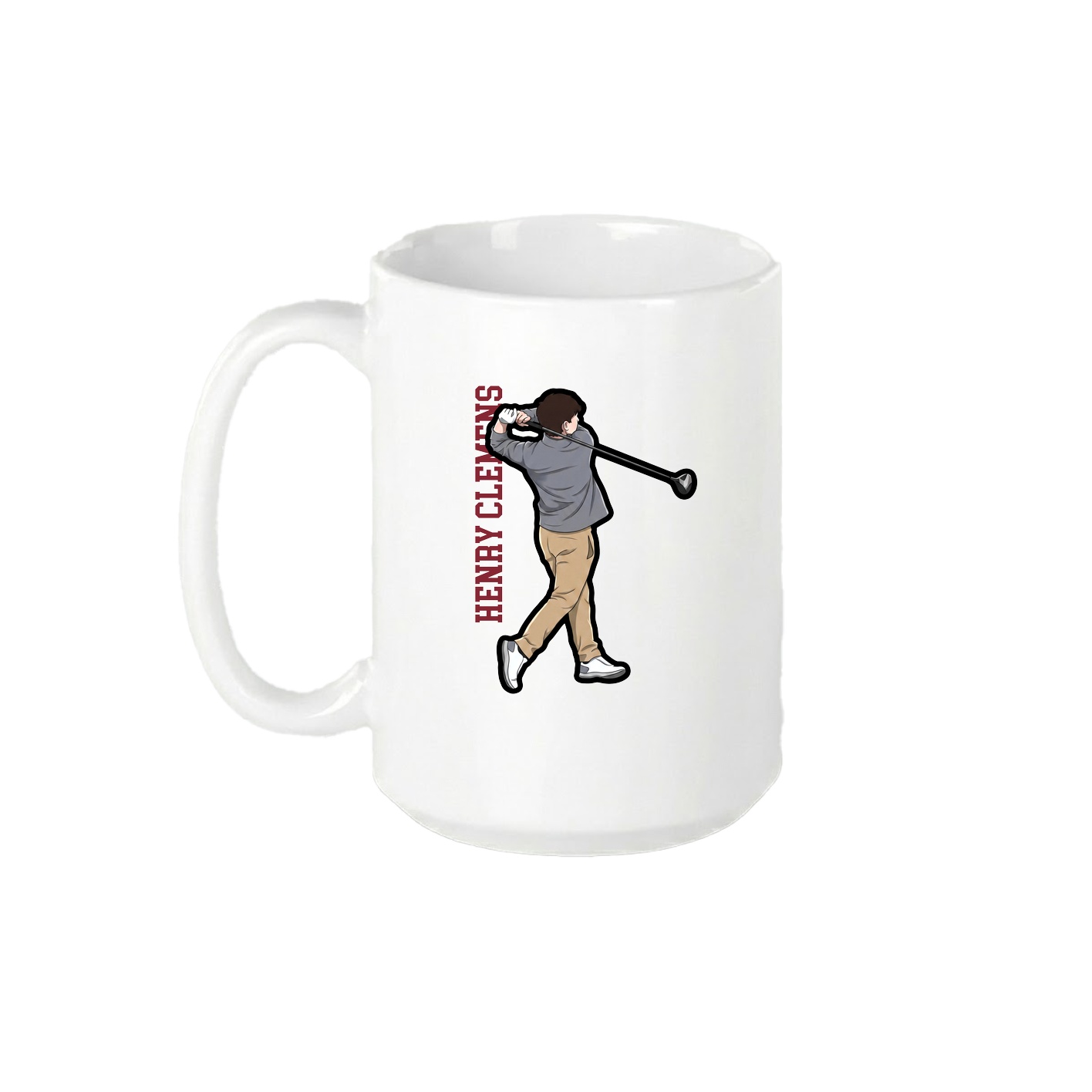 15oz Coffee Mug — Name Vertical in White