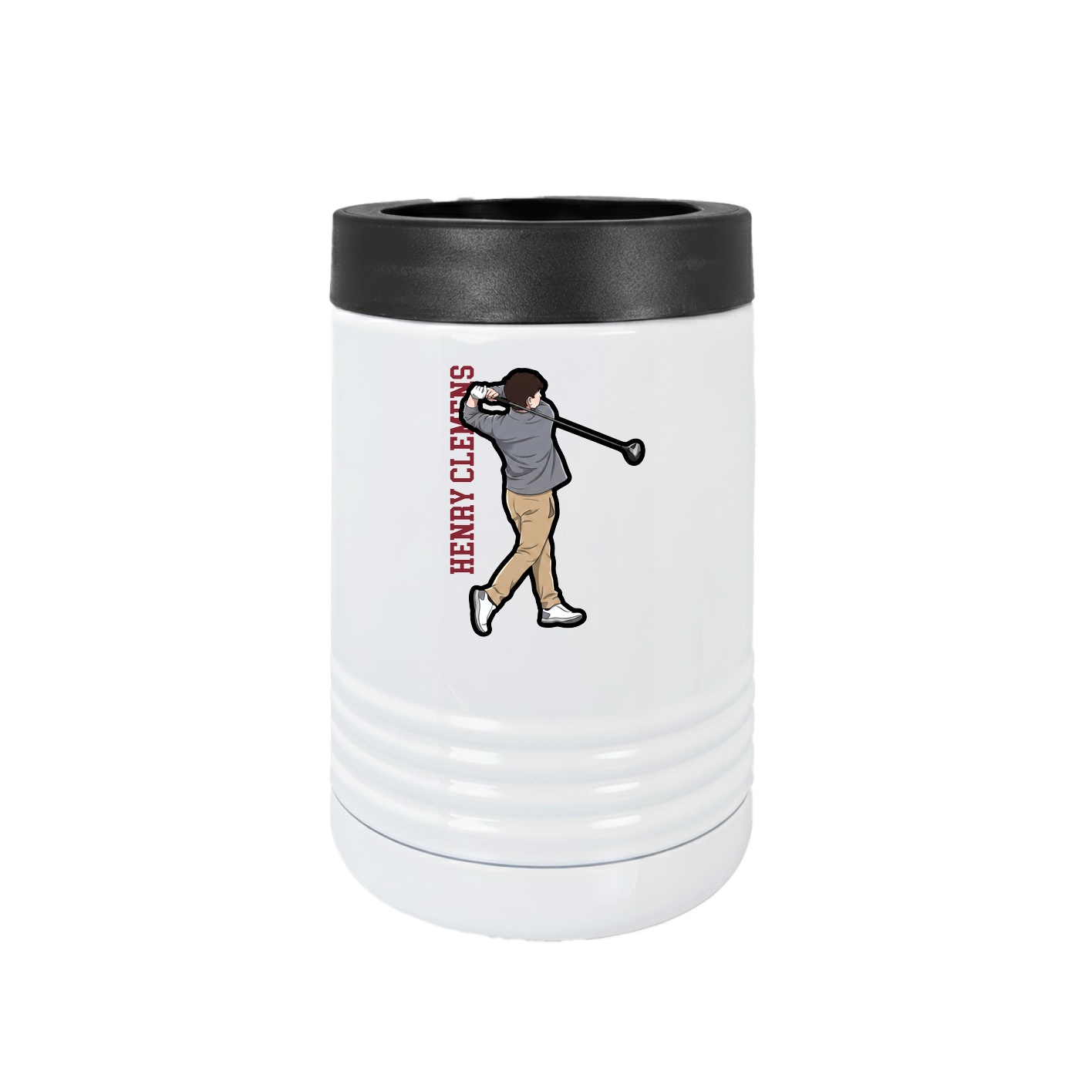 Beverage Holder — Name Vertical in White
