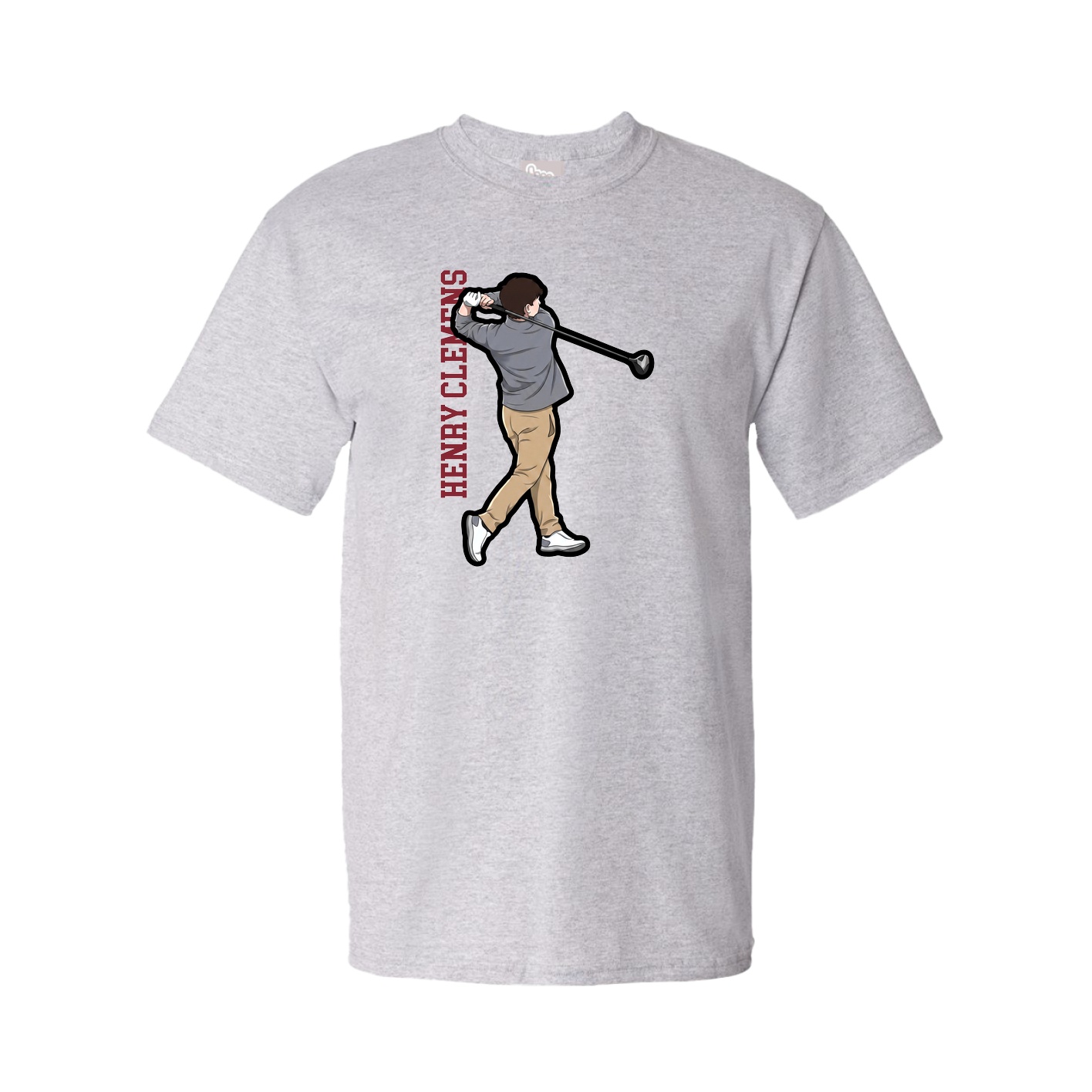 Youth Tee — Name Vertical in Grey