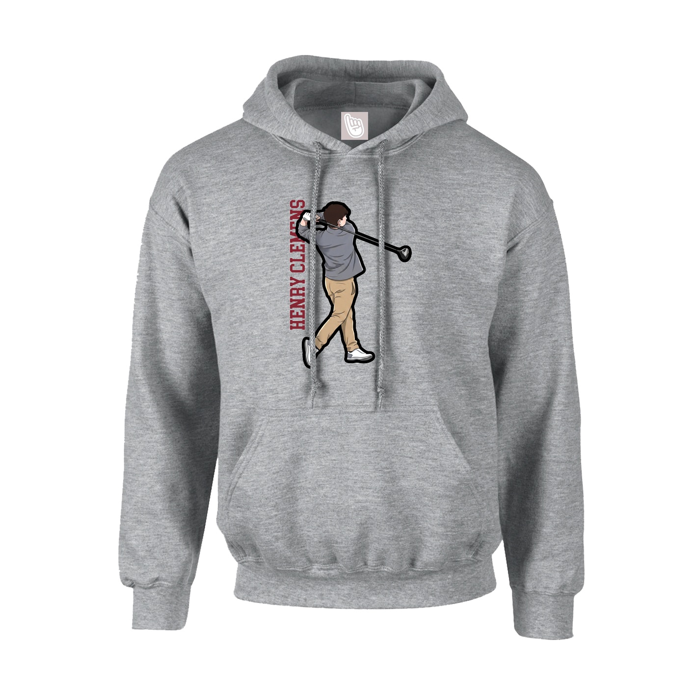 Youth Hoodie — Name Vertical in Grey