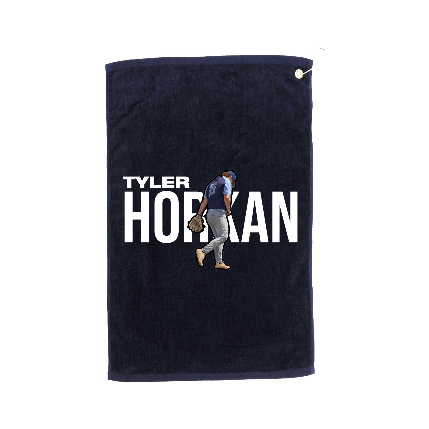 Golf Towel — Player Name in Navy