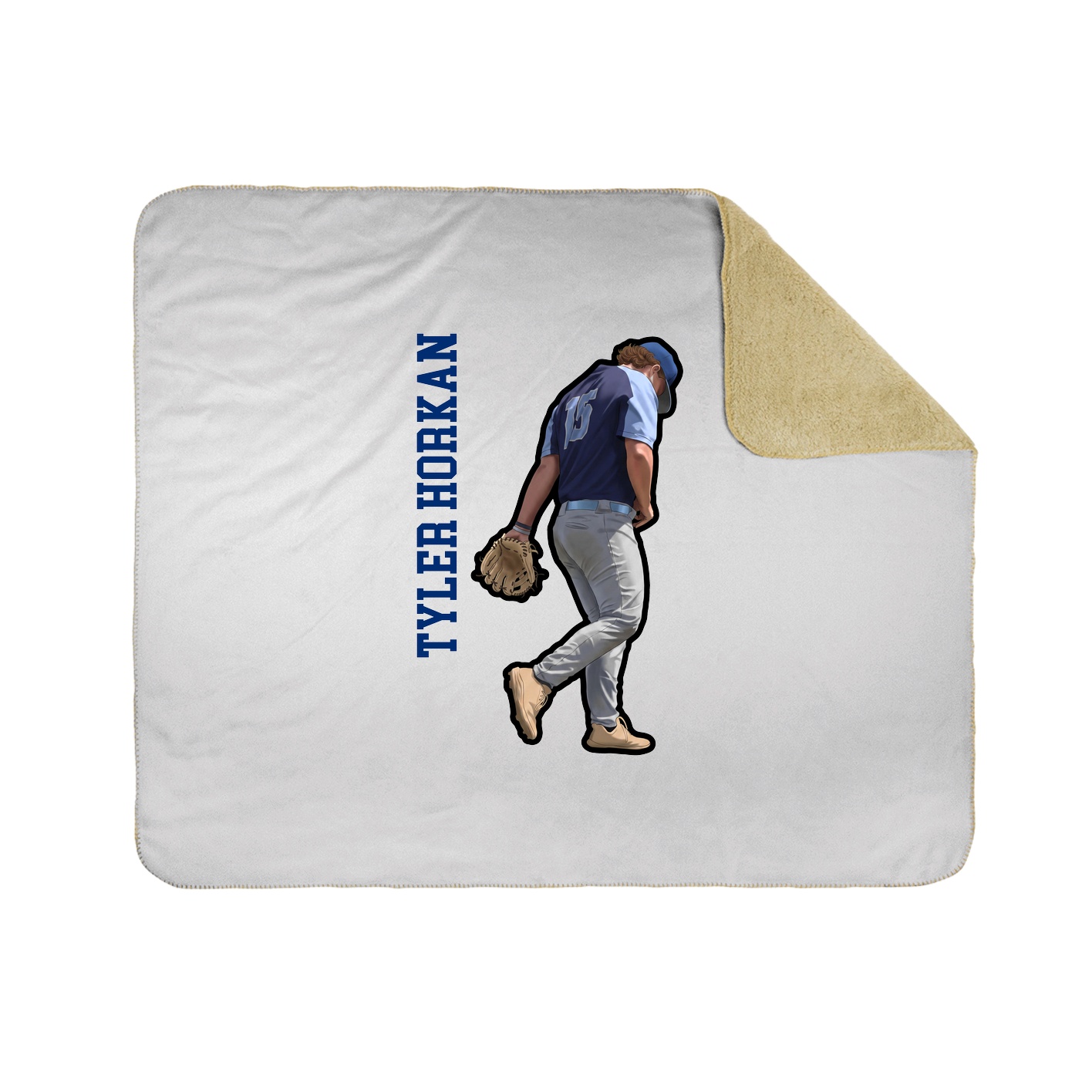 Throw Blanket — Name Vertical in White