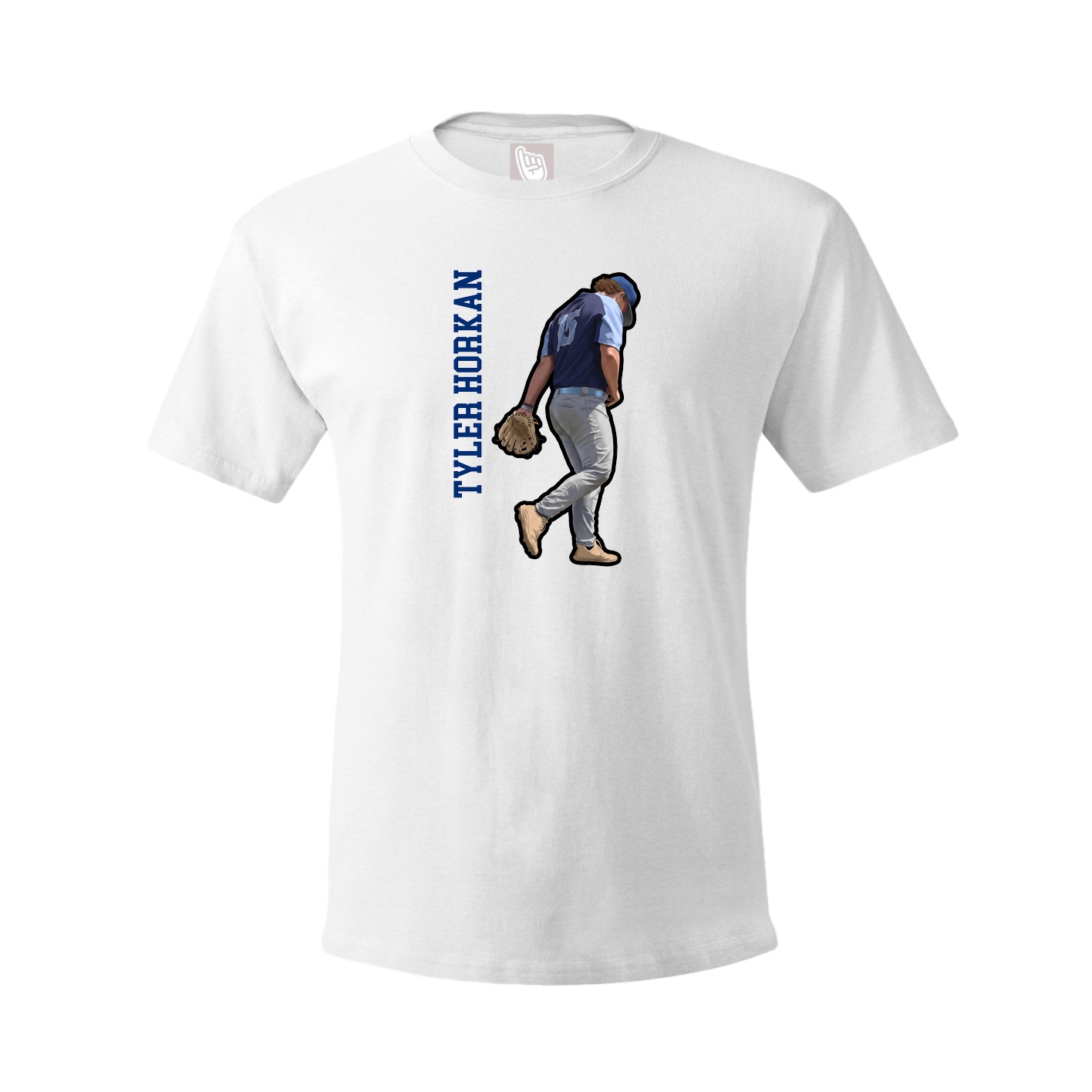 Tee — Name Vertical in White