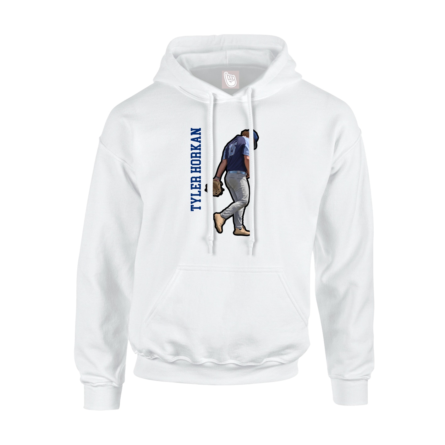 Hoodie — Name Vertical in White