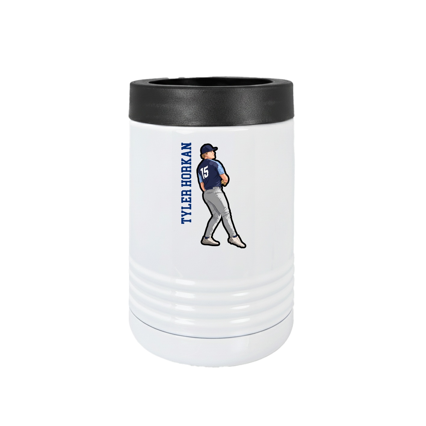 Beverage Holder — Name Vertical in White