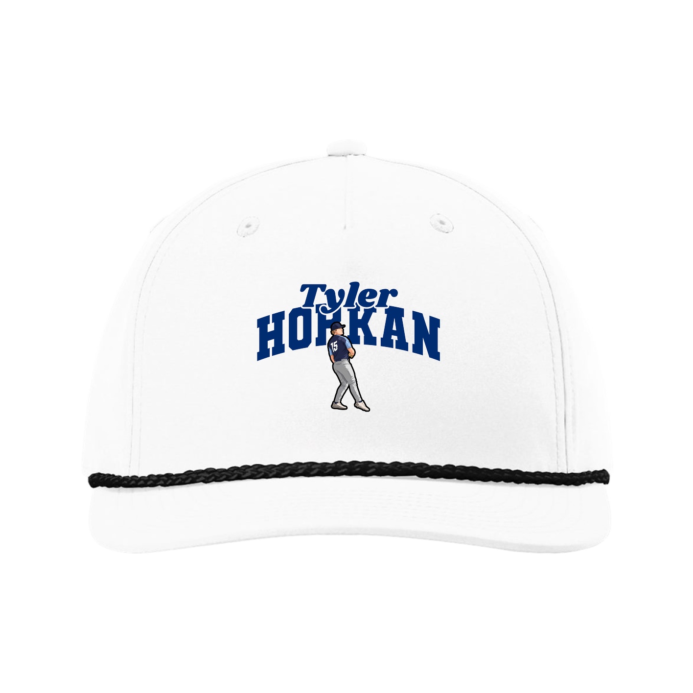 Five-Panel Classic Rope Cap — Signature Arch in White