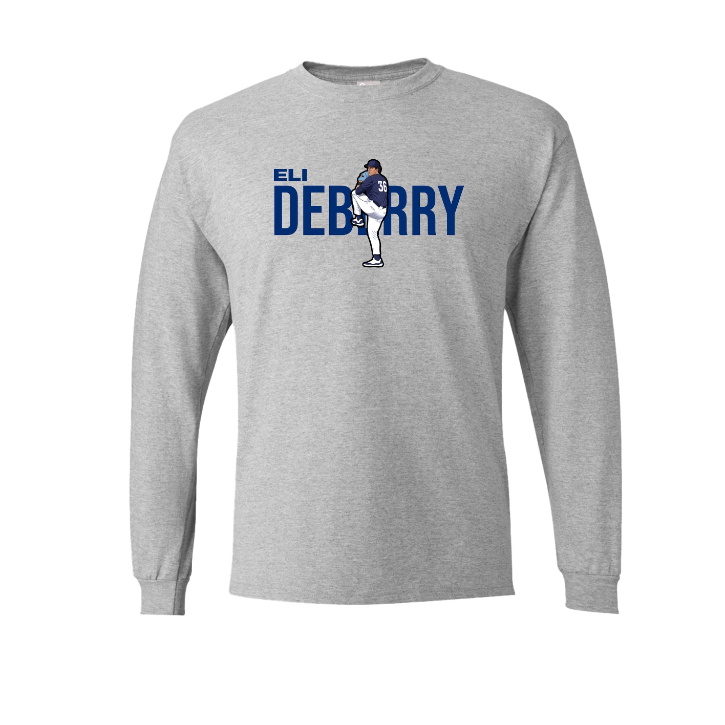 Long Sleeve Tee — Player Name in Grey