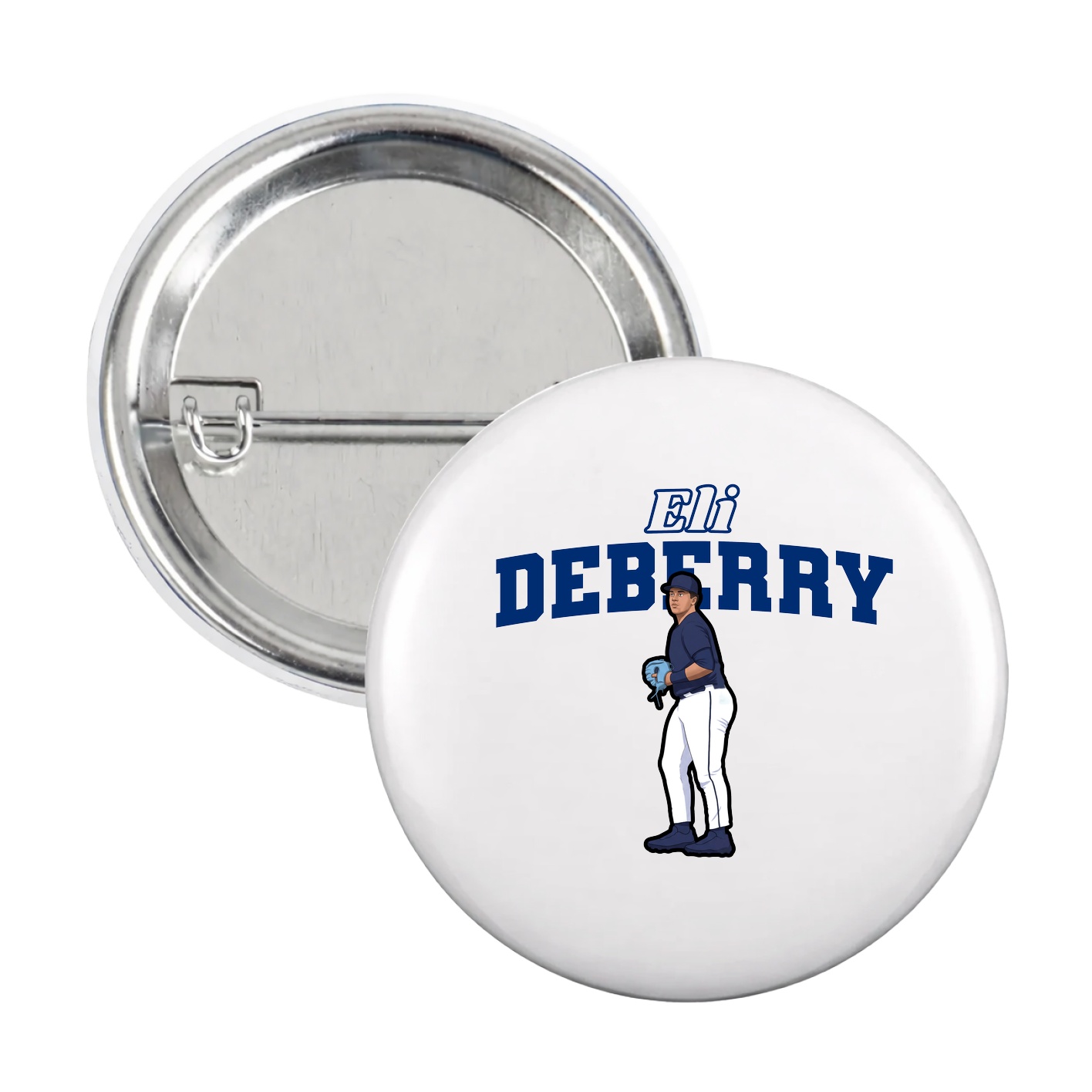 Game Day Button — Name Arch in White
