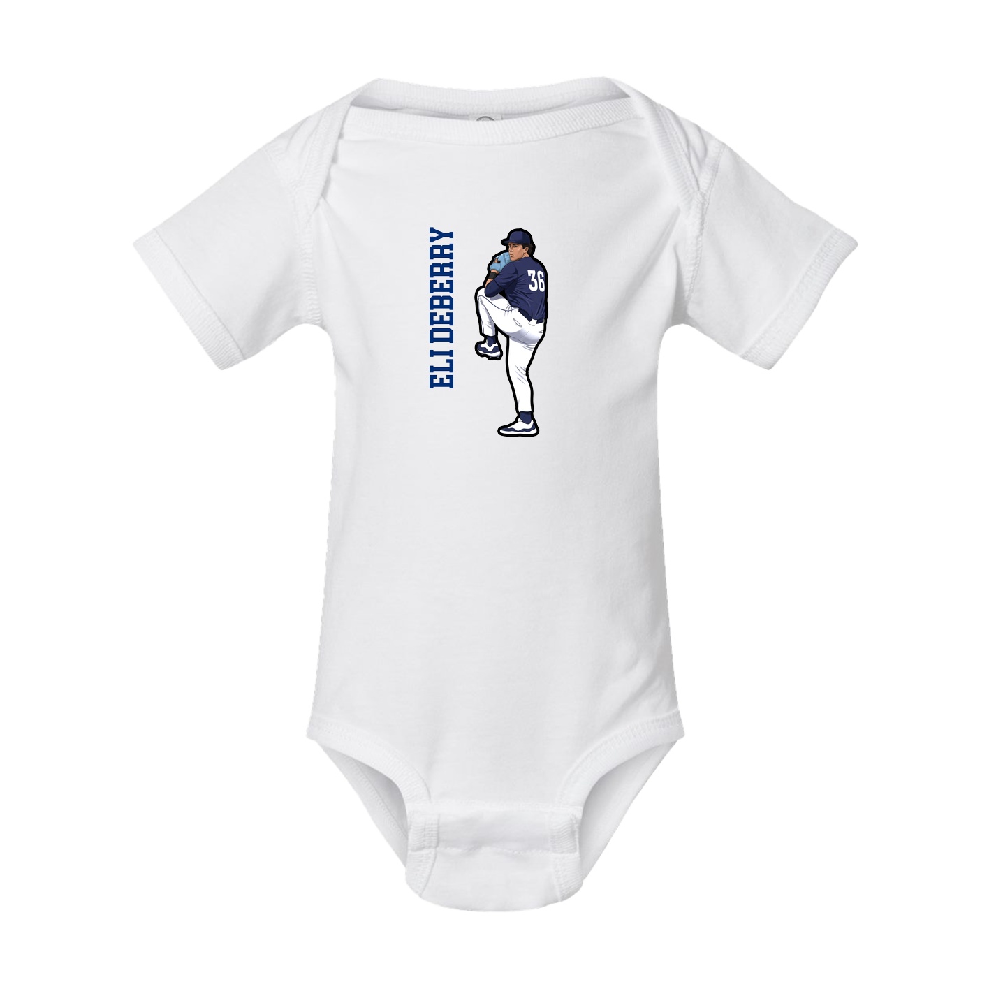Baby Onesie — Name Vertical in White