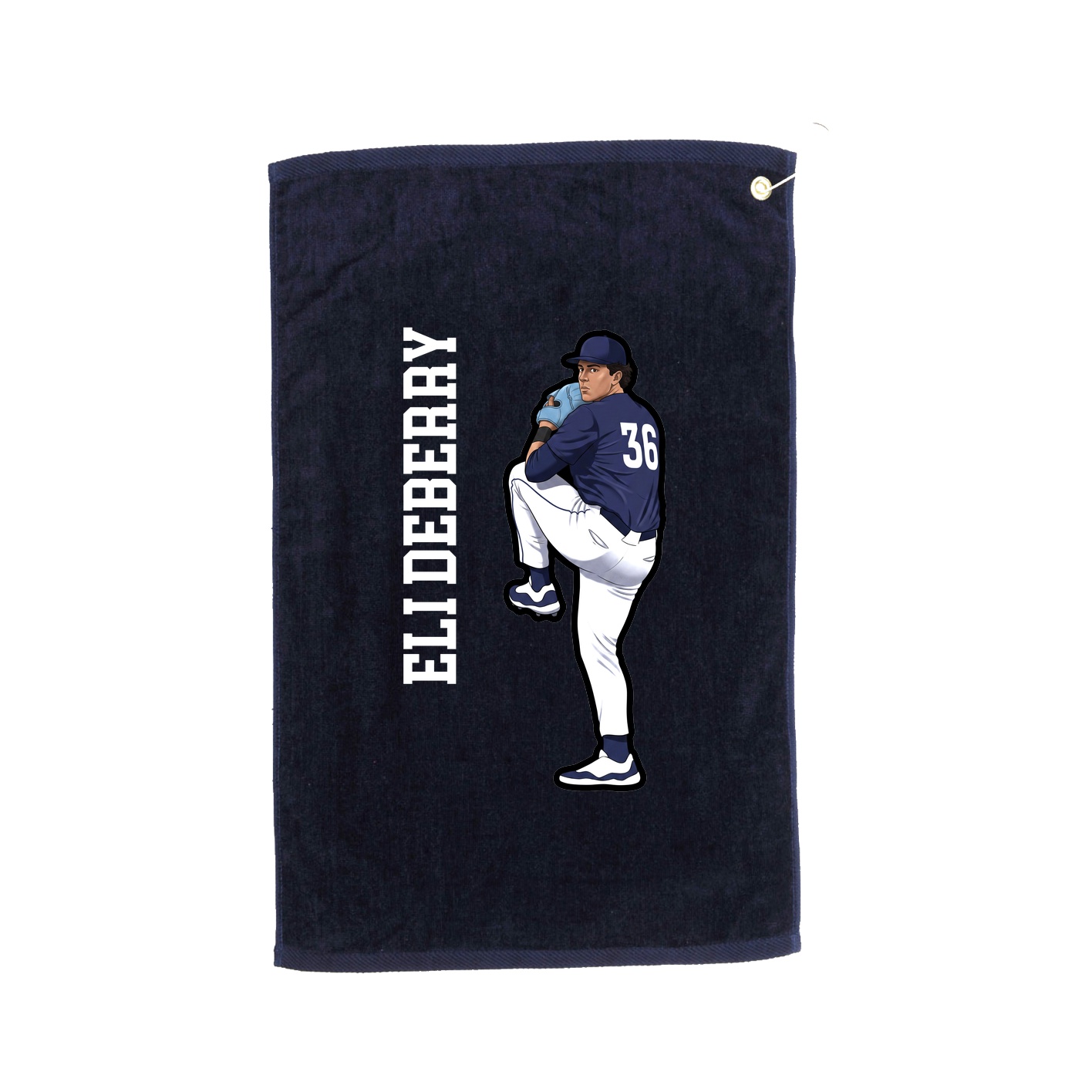 Golf Towel — Name Vertical in Navy