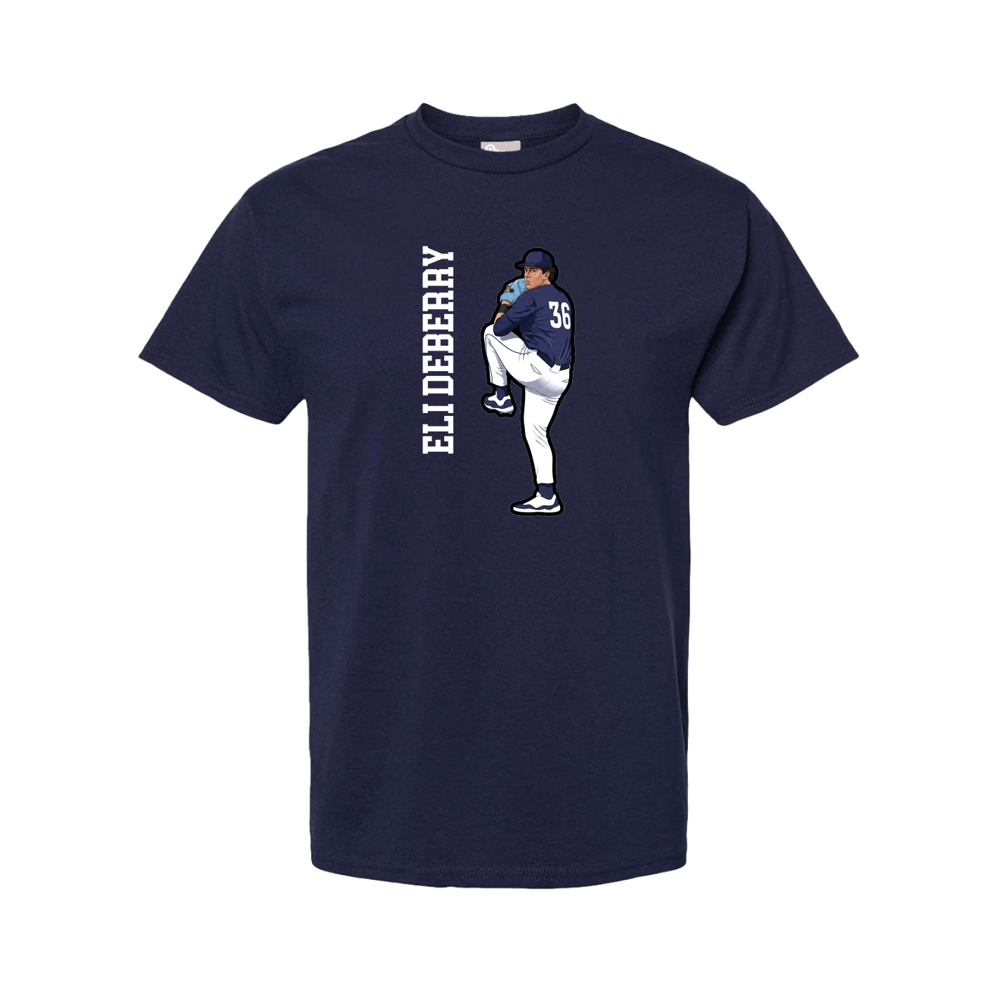 Youth Tee — Name Vertical in Navy