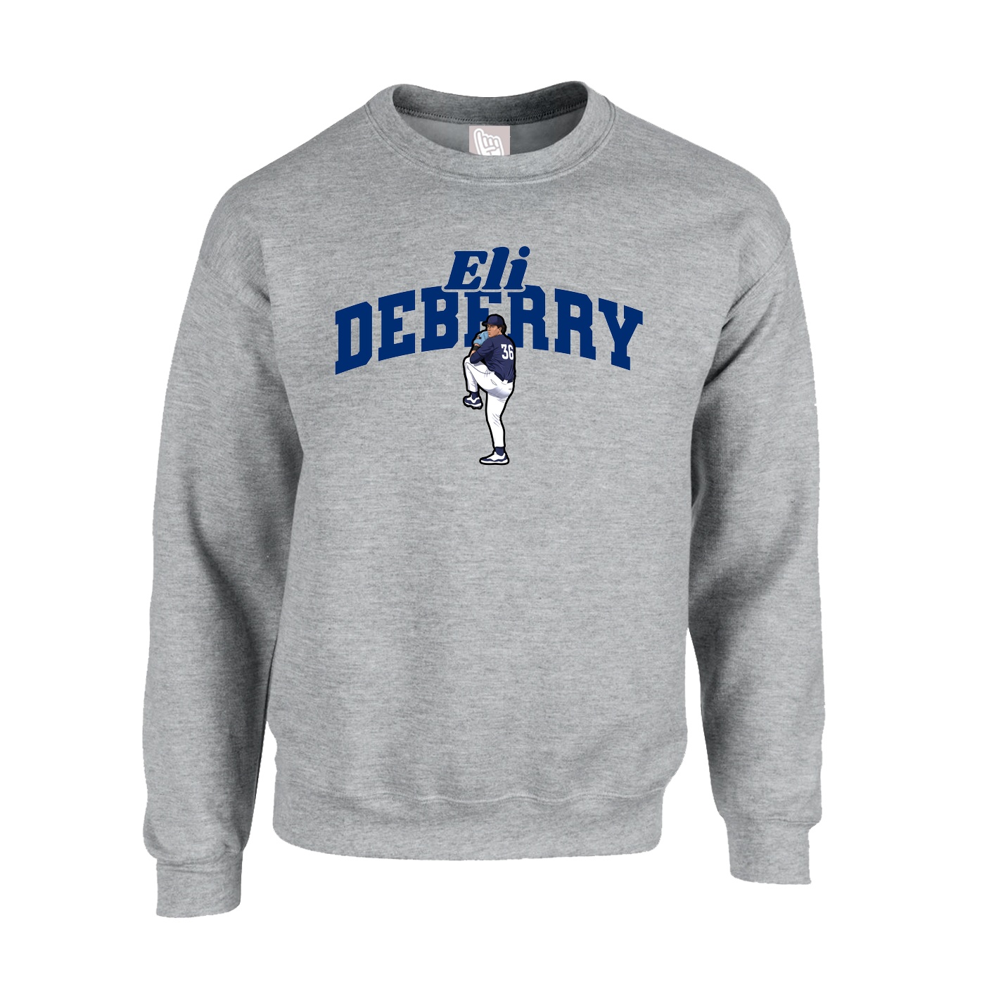 Fleece Crew — Signature Arch in Grey