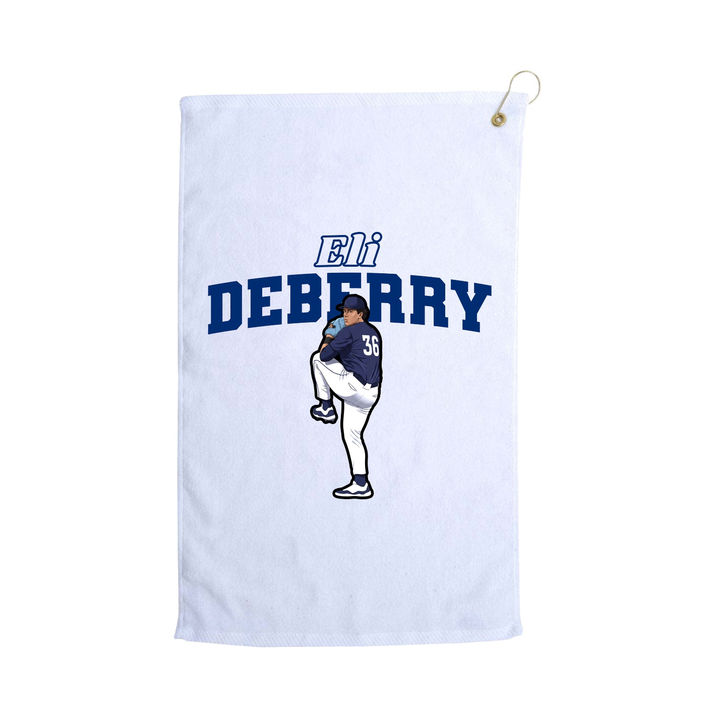 Golf Towel — Name Arch in White