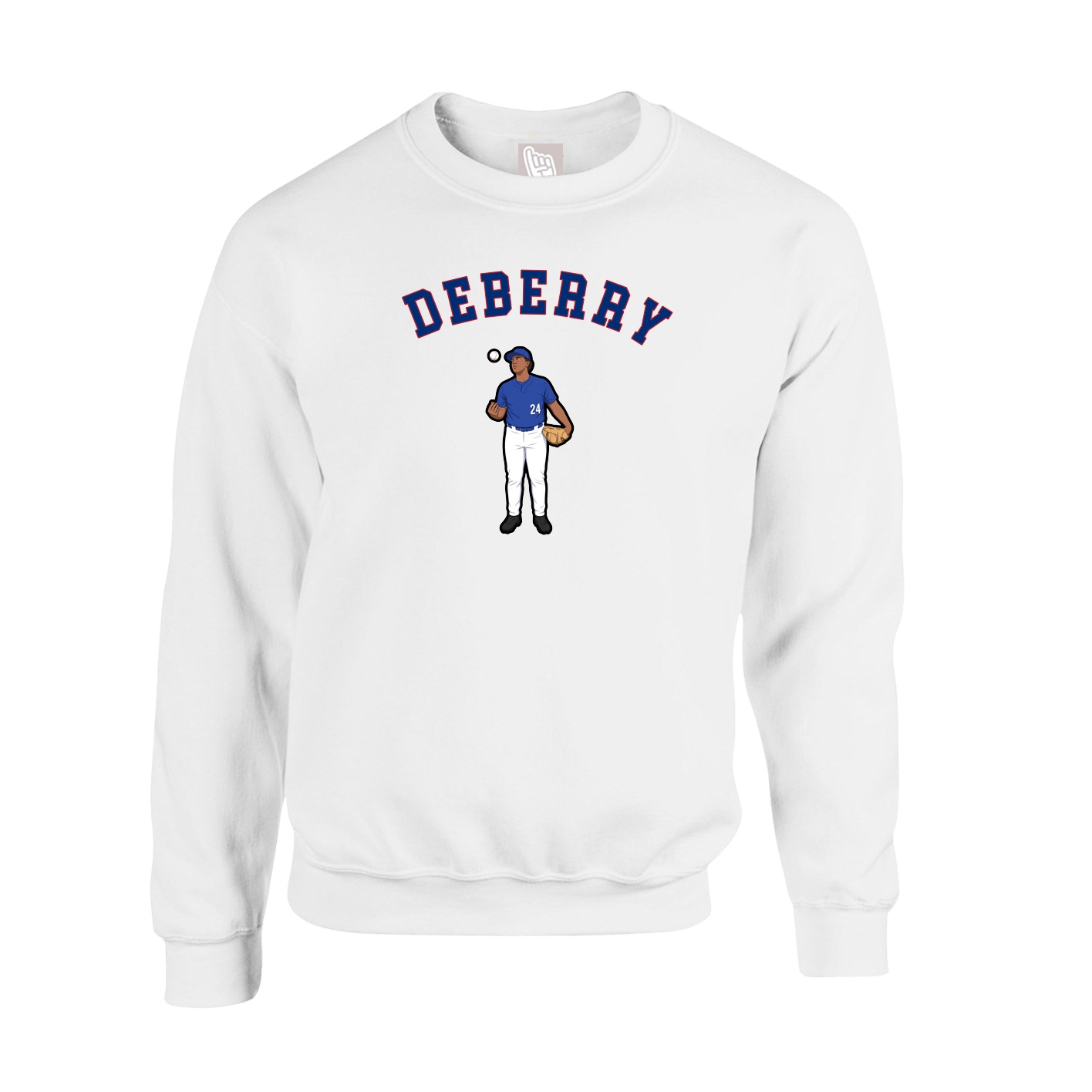 Fleece Crew — Shirsey Arch in White