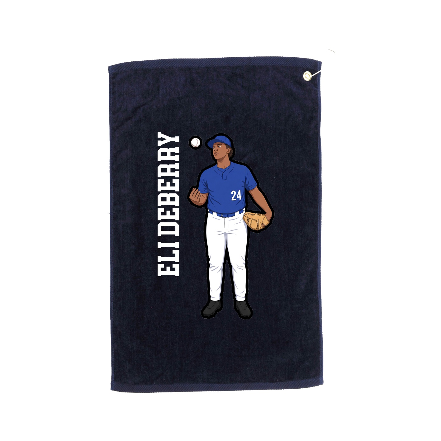 Golf Towel — Name Vertical in Navy