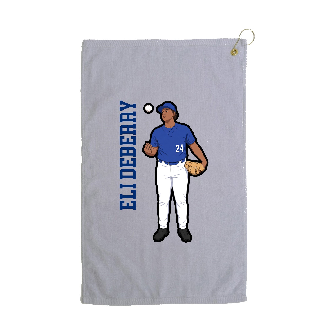 Golf Towel — Name Vertical in Grey