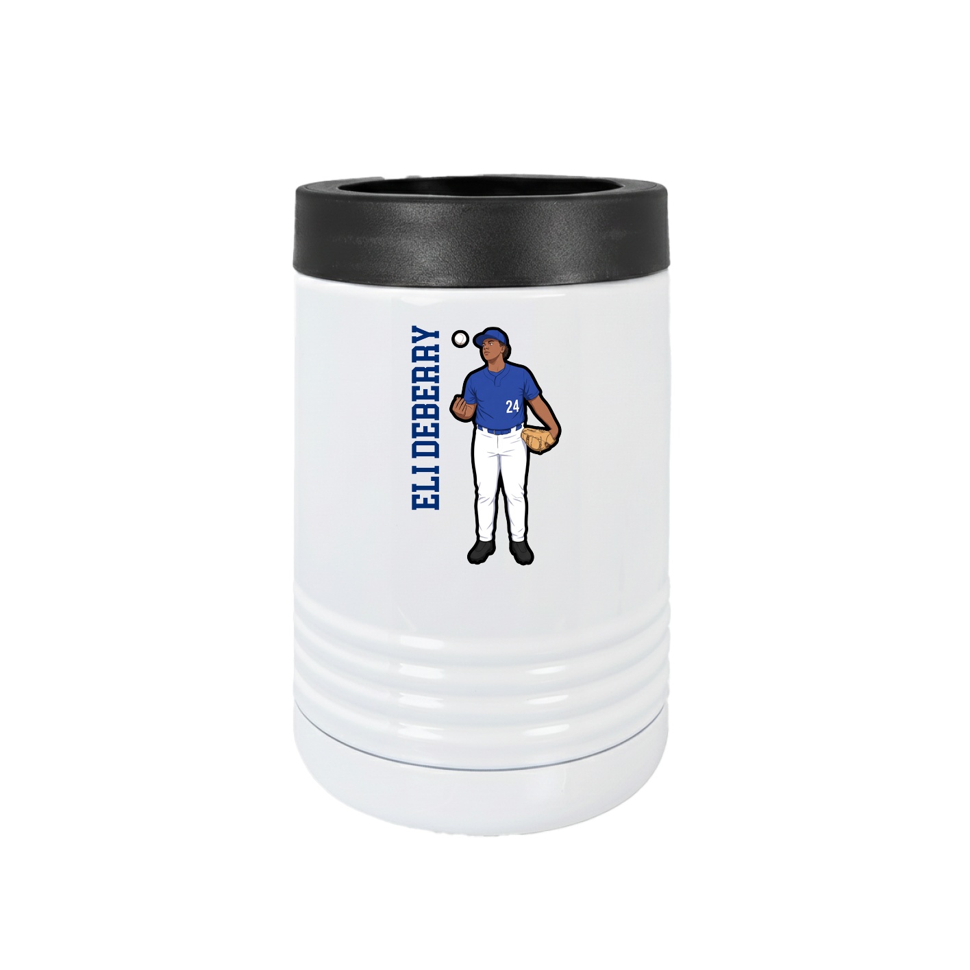 Beverage Holder — Name Vertical in White
