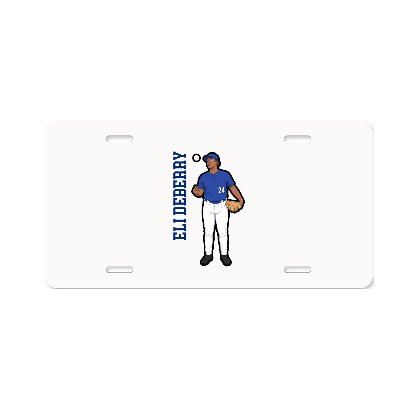 License Plate — Name Vertical in Classic