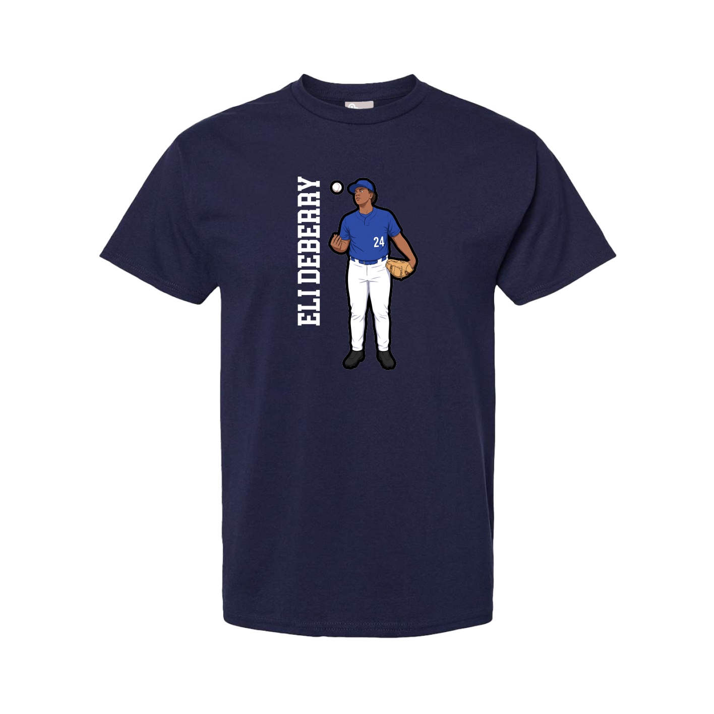 Tee — Name Vertical in Navy