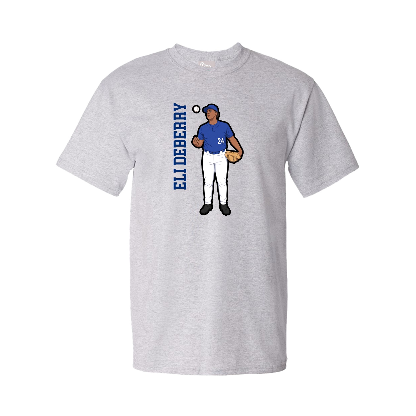 Youth Tee — Name Vertical in Grey