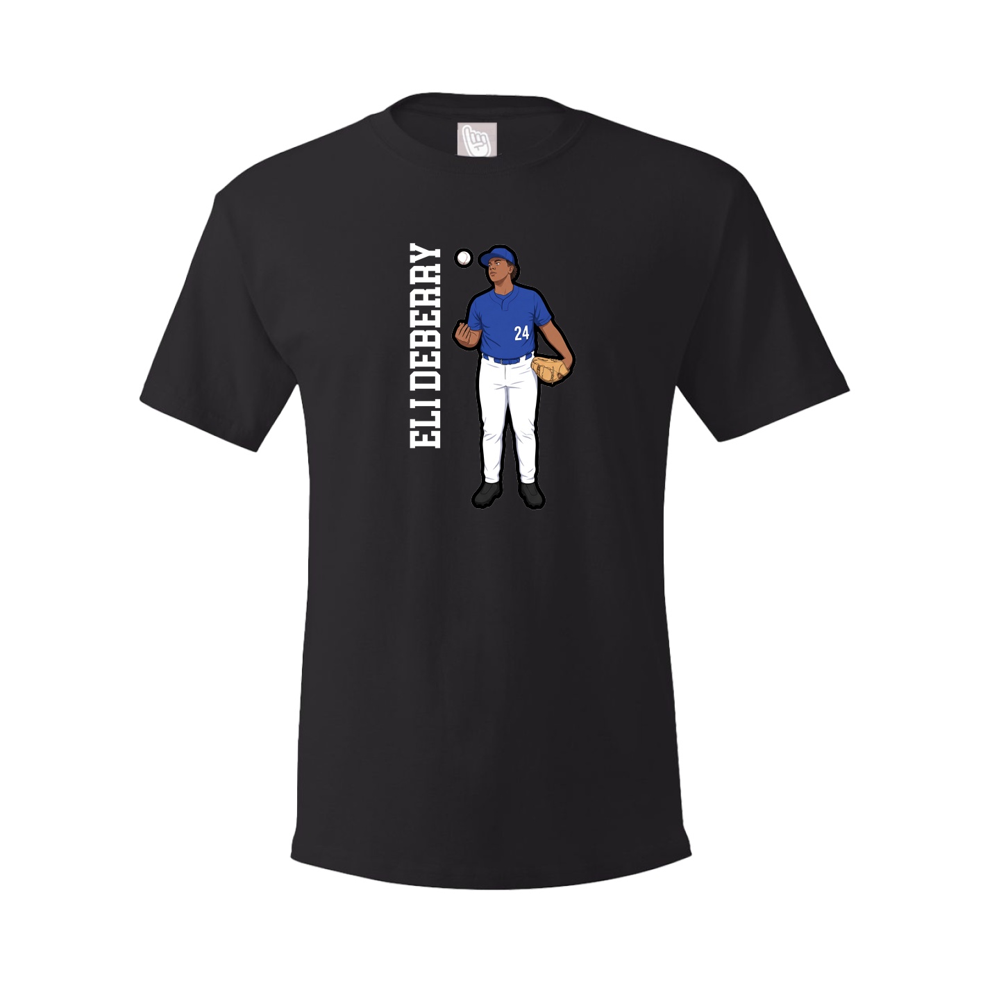 Youth Tee — Name Vertical in Black