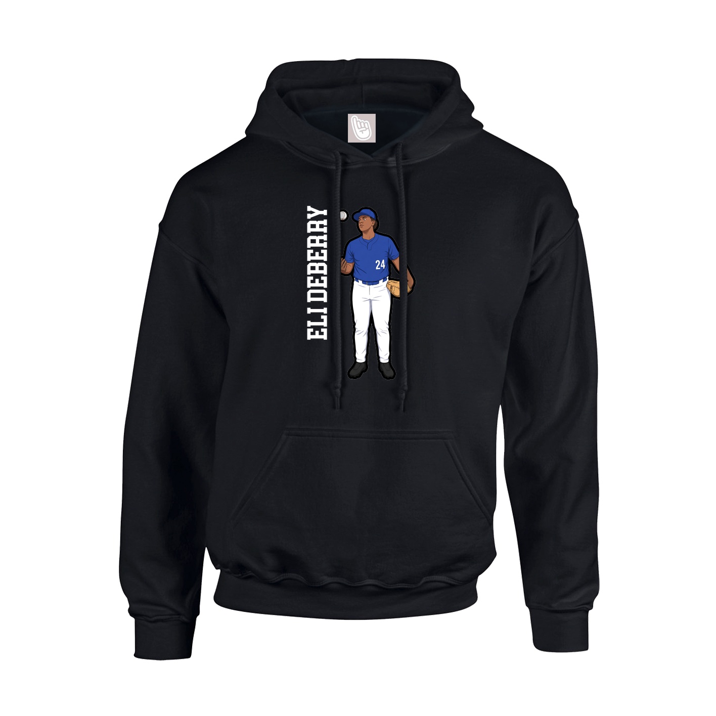 Youth Hoodie — Name Vertical in Black