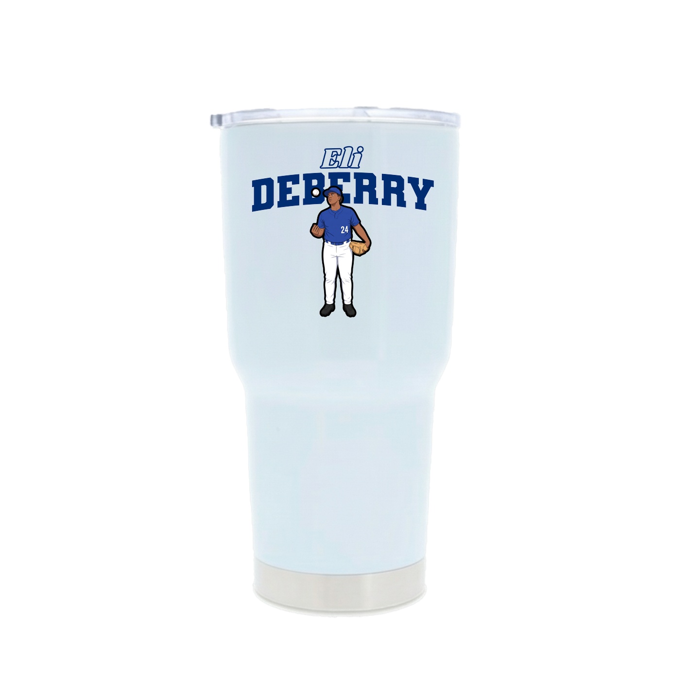 30oz Stainless Steel Tumbler — Name Arch in White