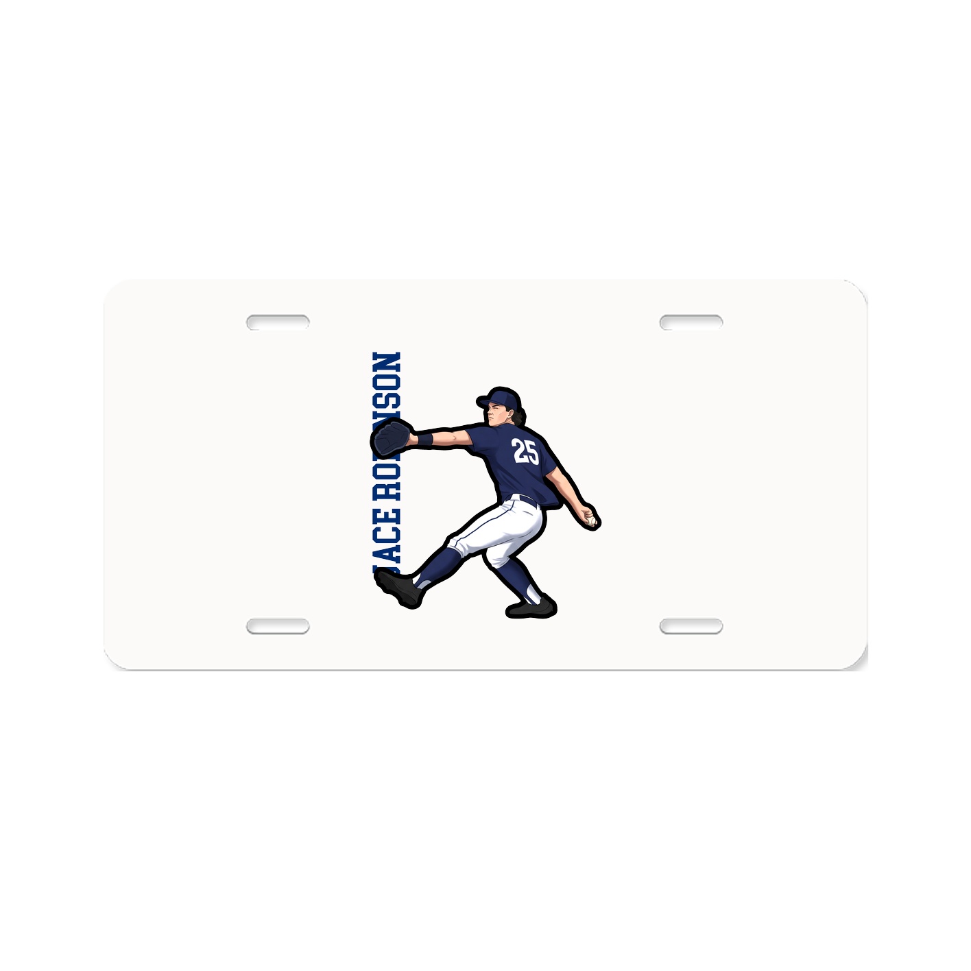 License Plate — Name Vertical in Classic