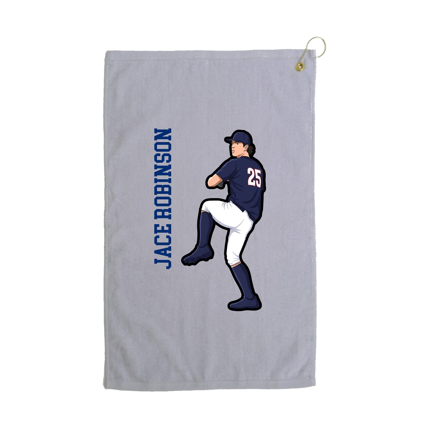Golf Towel — Name Vertical in Grey