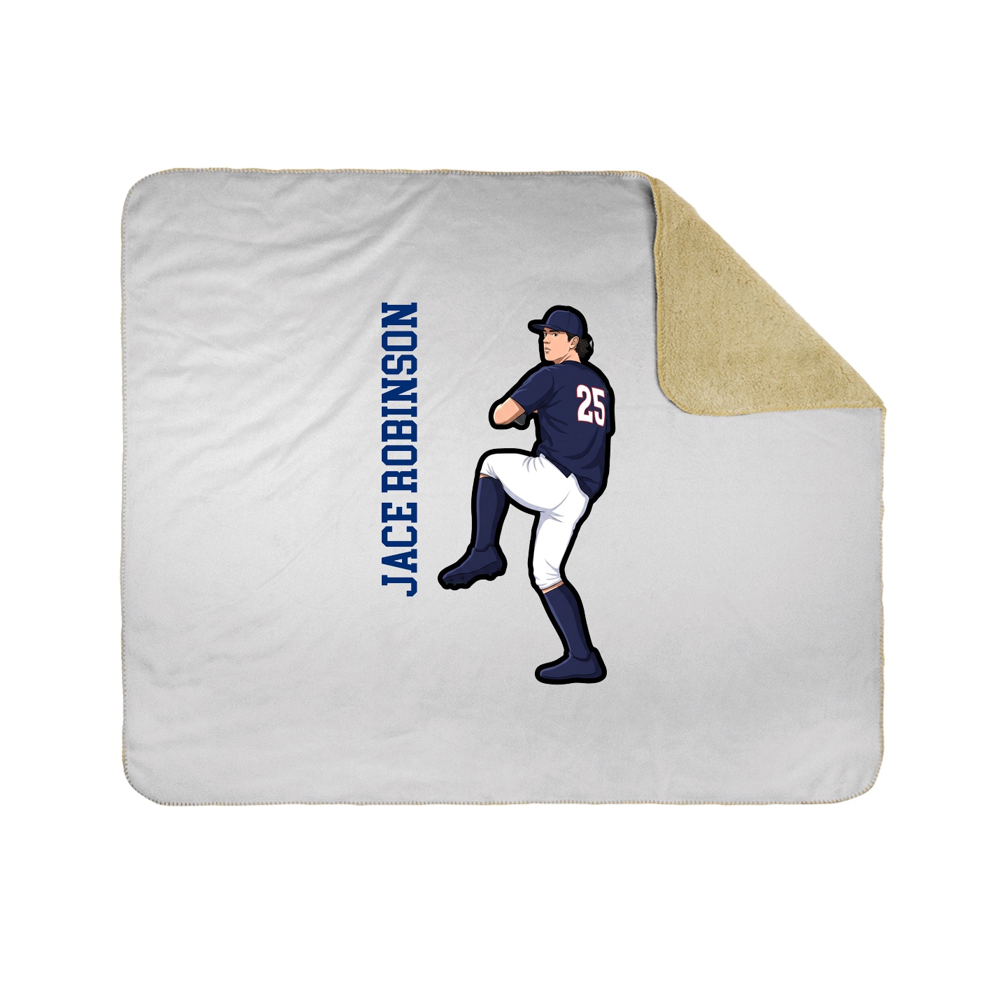 Throw Blanket — Name Vertical in White