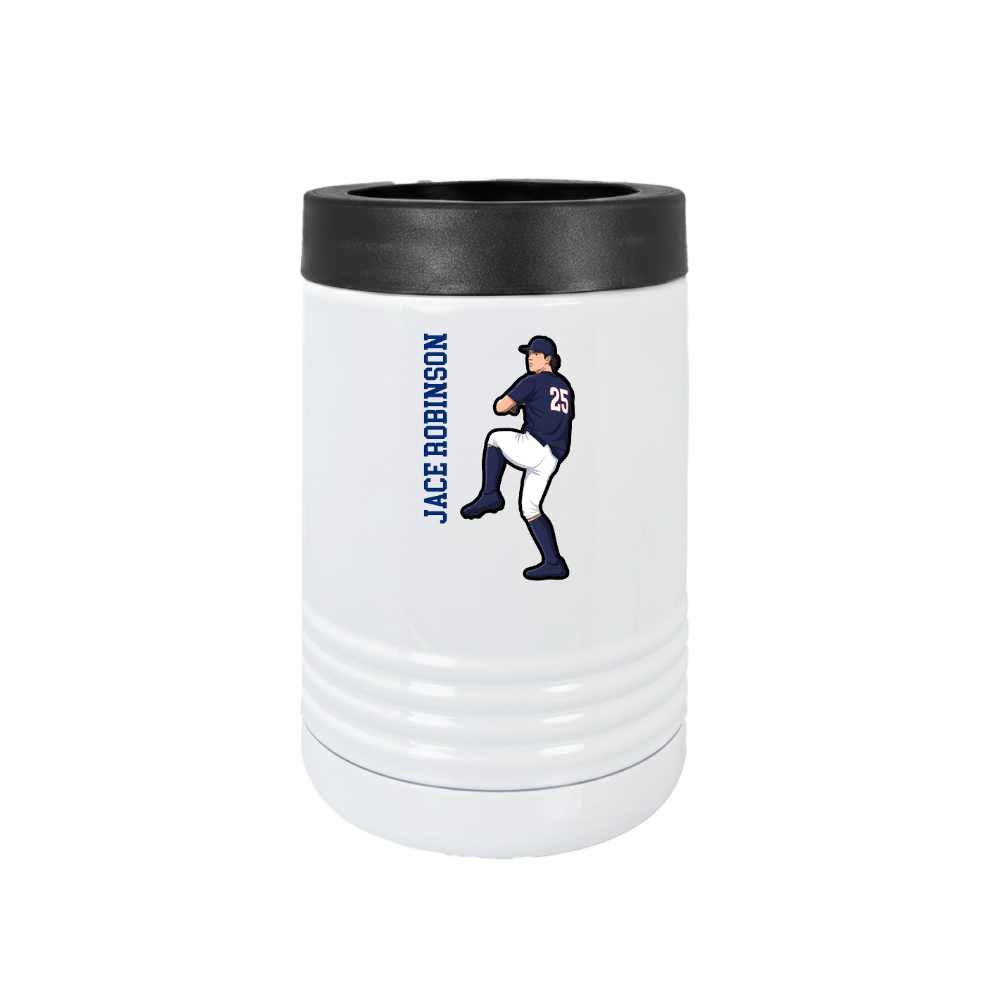 Beverage Holder — Name Vertical in White