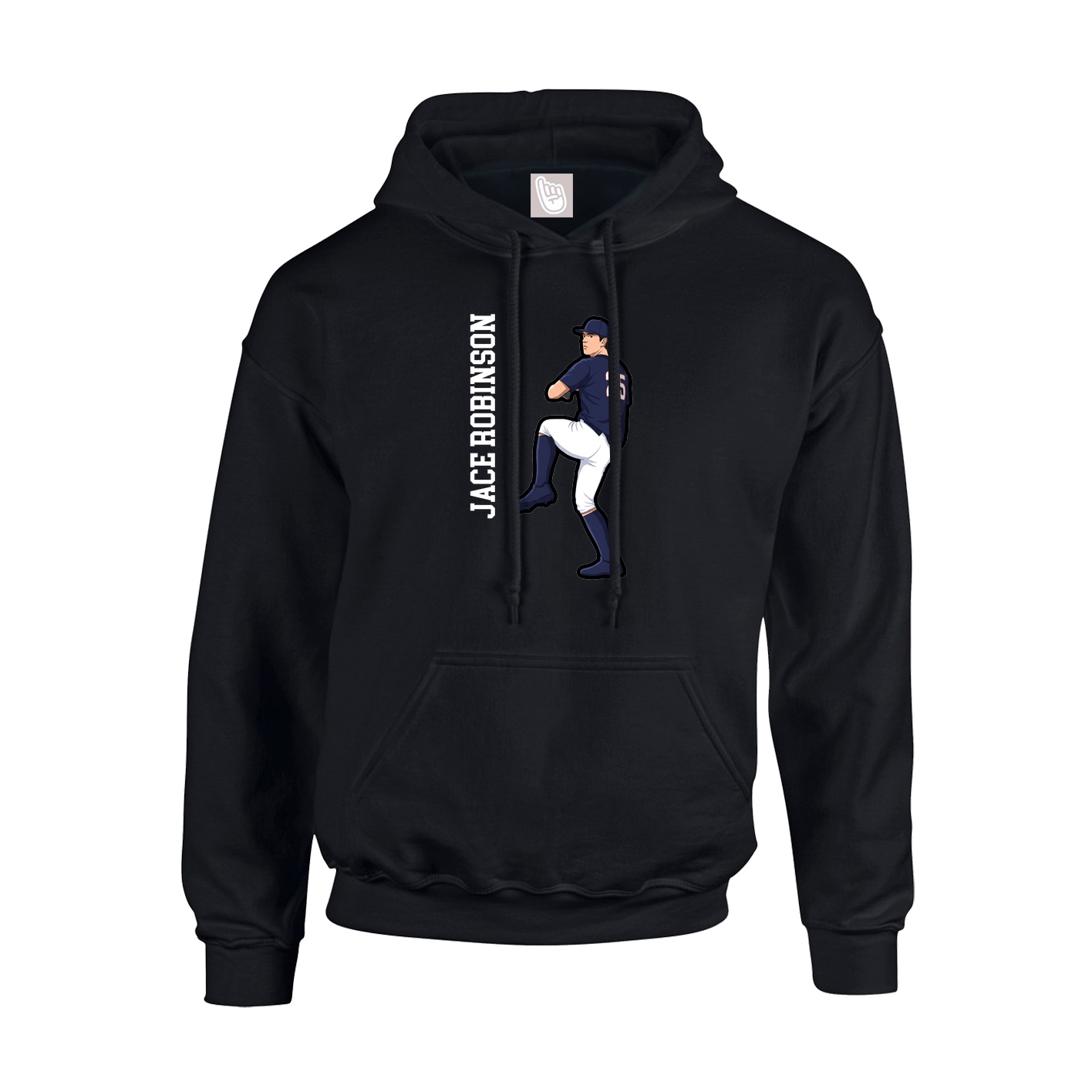 Youth Hoodie — Name Vertical in Black