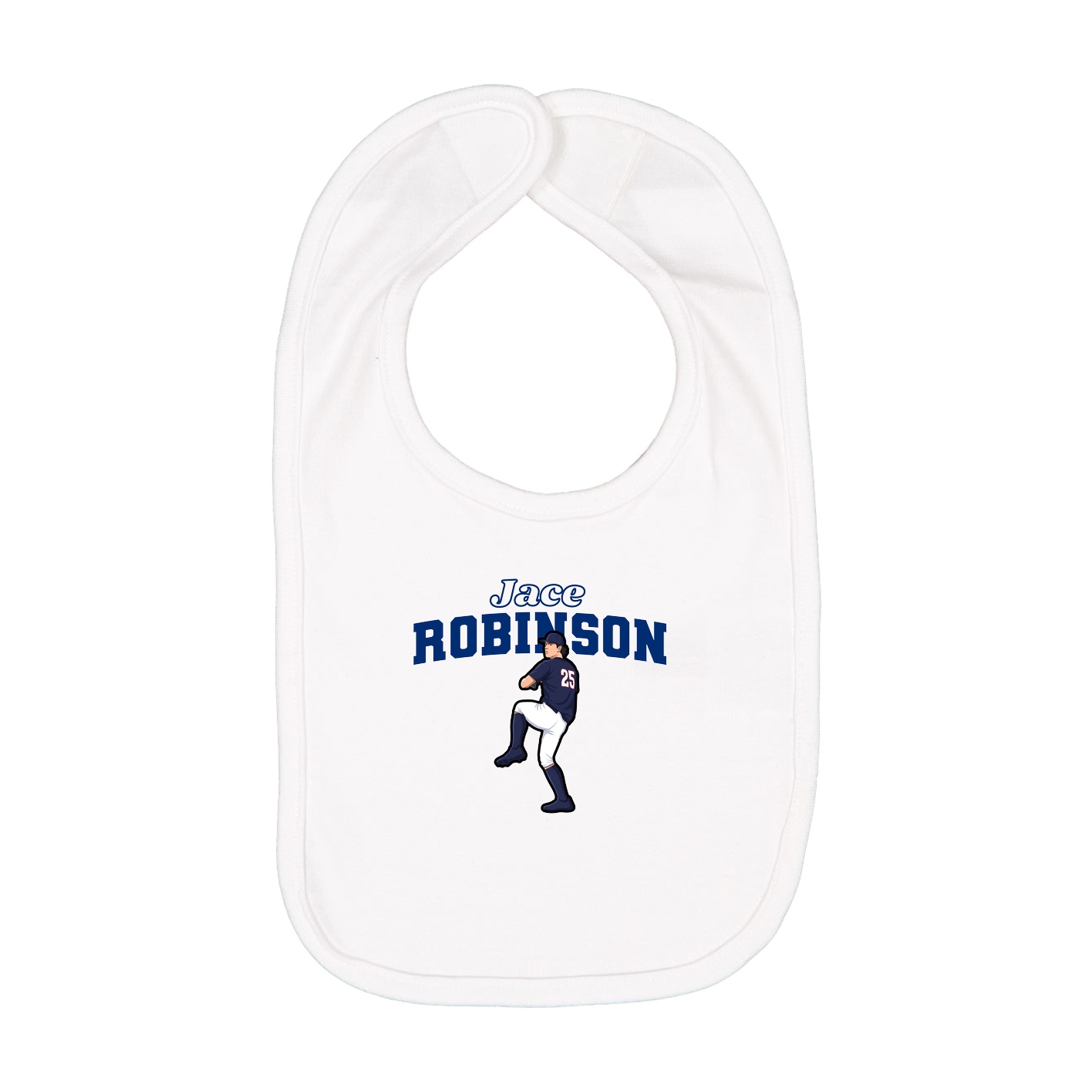 Infant Bib — Name Arch in White